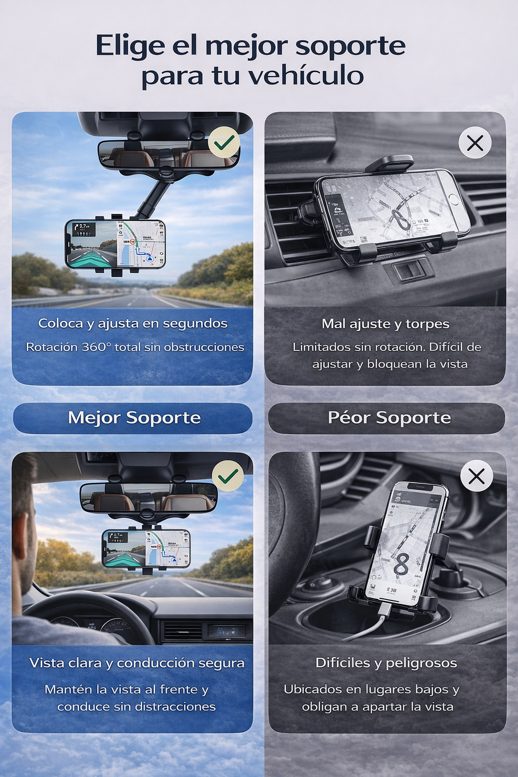 Soporte Retrovisor 360º
